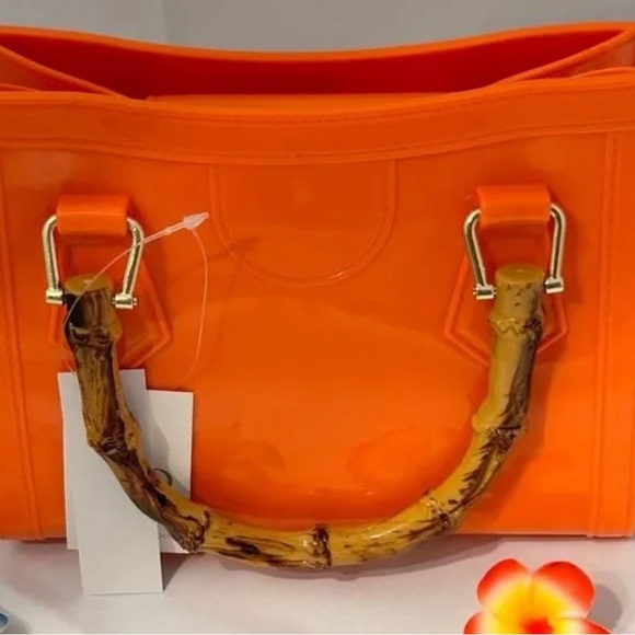 SOLD!!!! NWT, Brand: Boutique, Color: Orange, Size: S, Orange Jelly Satchel - Picture 4 of 4